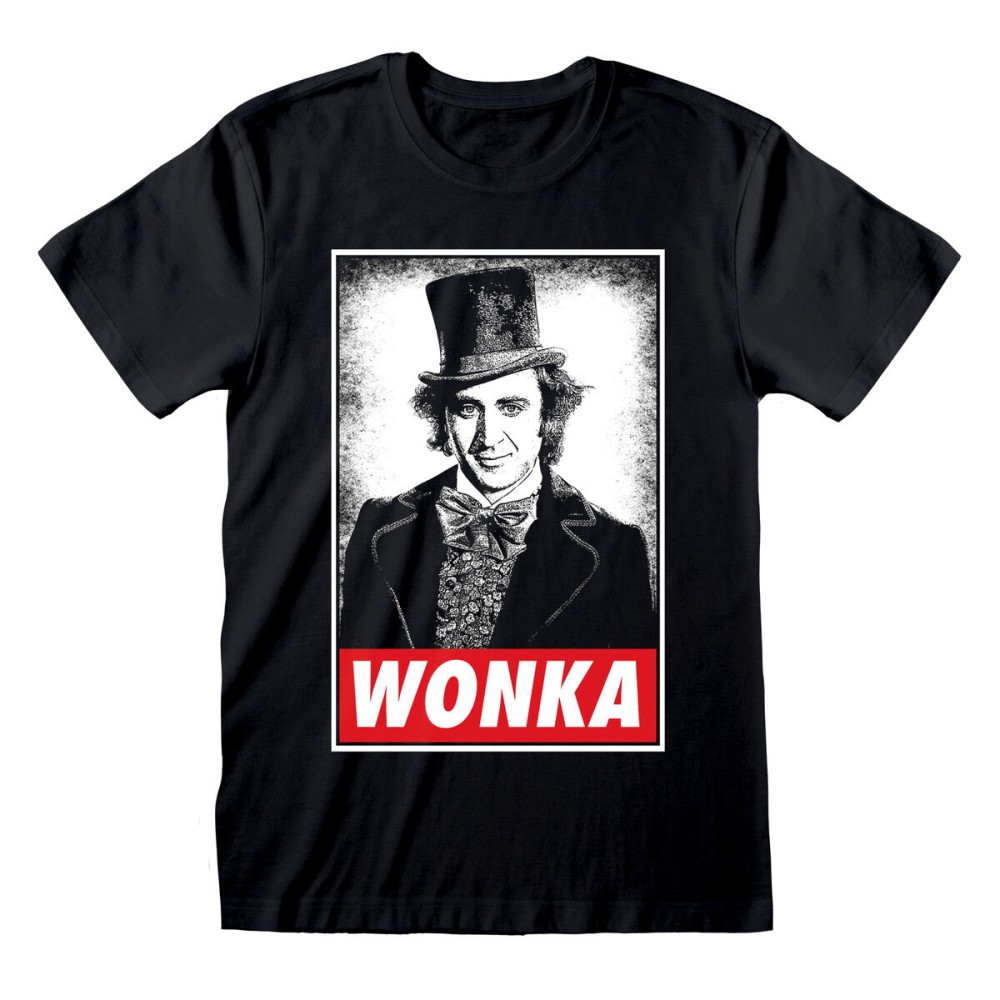 Tricou cu Mânecă Scurtă Unisex Willy Wonka Wonka Negru