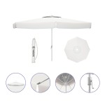 Slunečník Marbueno Alb Poliester Aluminiu Ø 300 cm