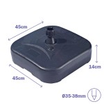 Bază pentru Umbrelă de Soare Marbueno Negru Plastic 45 x 14 x 45 cm