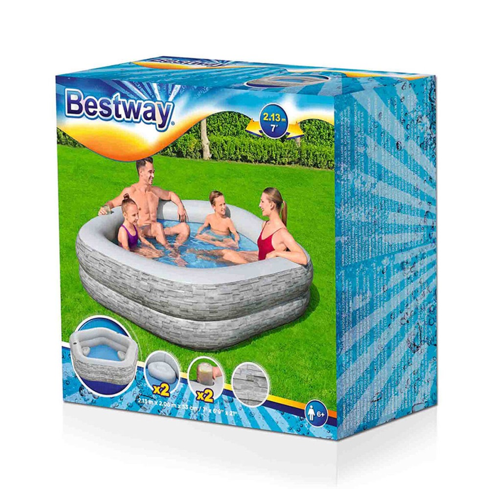 Piscină Gonflabilă Bestway Gri 213 x 206 x 53 cm