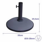 Marbueno Bază Umbrelă Rotundă Beton 36x29,5 cm 11KG Gri Grădină, Piscină, Terasă