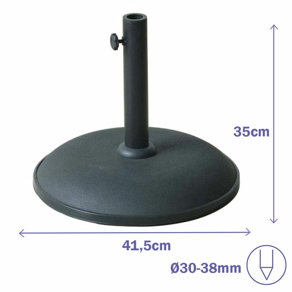 Marbueno Bază Umbrelă Rotundă Beton 41,5x35 cm 15KG Negru Grădină, Piscină, Terasă