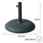 Marbueno Bază Umbrelă Rotundă Beton 41,5x35 cm 15KG Negru Grădină, Piscină, Terasă