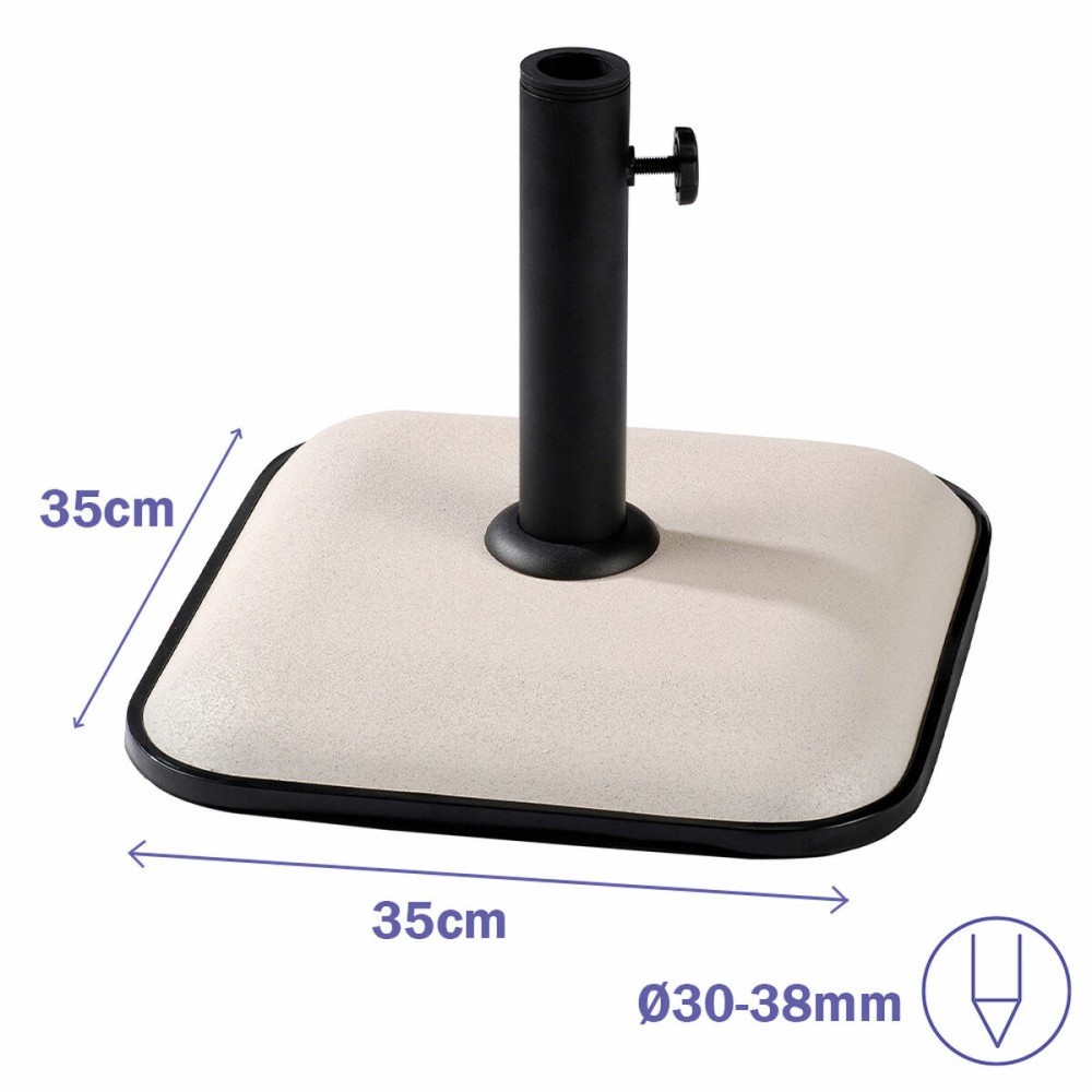 Marbueno Umbrelă Cuadrată Beton 35X35X5,2 cm 11KG Alb Grădină, Piscină, Terasă 10457