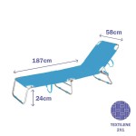 Marbueno Tumbona Plegable Aluminiu Albastru Plajă și Piscină 187X58X24 cm 10460