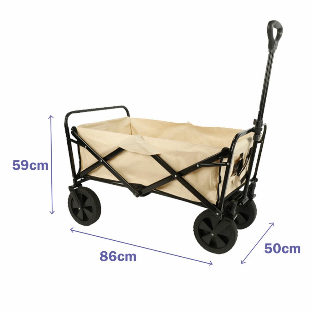 Carucior Multifuncțional Marbueno Pliabil Oțel 150 KG Bej Grădină, Plajă 86X50X59 cm