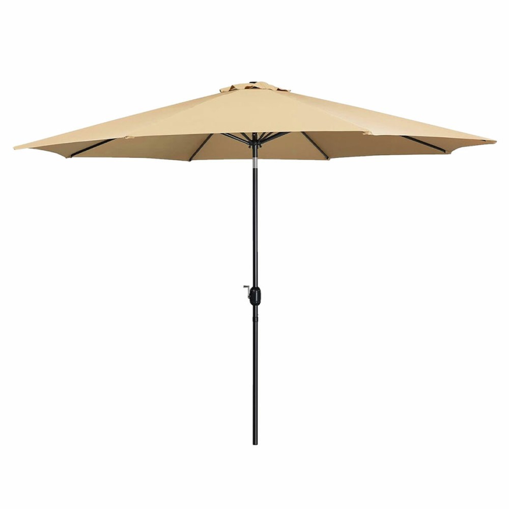 Marbueno Umbrelă Acier 8 Spițe D270 cm Poliester Maro Grădină, Piscină, Terasă