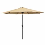 Marbueno Umbrelă Acier 8 Spițe D270 cm Poliester Maro Grădină, Piscină, Terasă