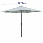 Marbueno Umbrelă Acero 8 Rame D270 cm Poliester Alb Grădină, Piscină, Terasă
