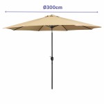 Marbueno Umbrelă Acero 8 Rame D300 cm Poliester Maro Grădină, Piscină, Terasă