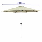 Marbueno Umbrelă Oțel 8 Rame D300 cm Poliester Bej Grădină, Piscină, Terasă