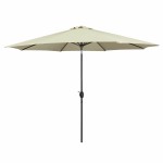 Marbueno Umbrelă Oțel 8 Rame D300 cm Poliester Bej Grădină, Piscină, Terasă