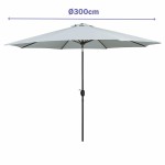 Marbueno Umbrelă Acero 8 Rame D300 cm Poliester Alb Grădină, Piscină, Terasă 10487