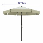 Marbueno Umbrelă Acier 8 Rame D270 cm Poliester Bej Grădină, Piscină, Terasă