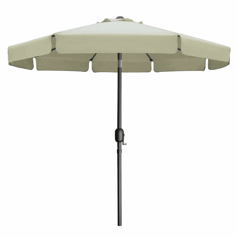 Marbueno Umbrelă Acier 8 Rame D270 cm Poliester Bej Grădină, Piscină, Terasă