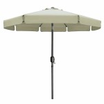 Marbueno Umbrelă Acier 8 Rame D270 cm Poliester Bej Grădină, Piscină, Terasă