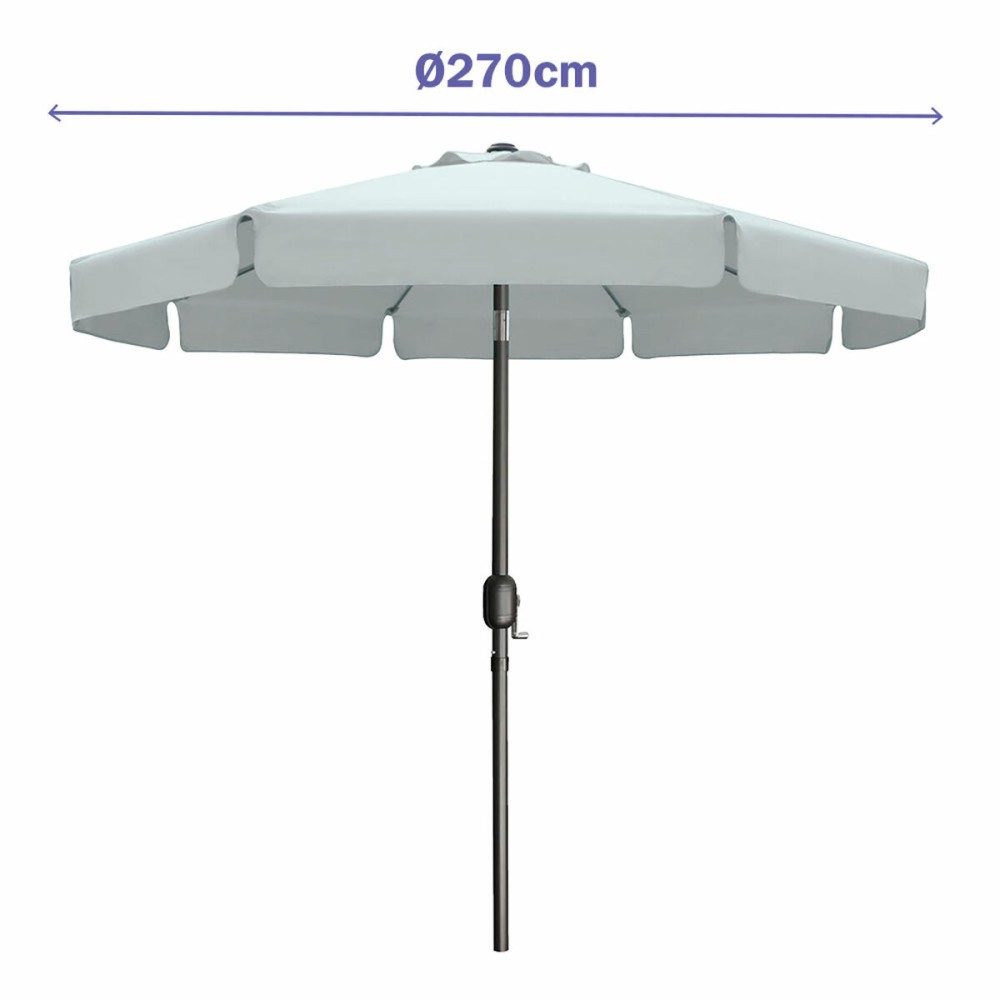 Marbueno Umbrelă Acero 8 Rame D300 cm Poliester Alb Grădină, Piscină, Terasă 10489