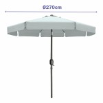 Marbueno Umbrelă Acero 8 Rame D300 cm Poliester Alb Grădină, Piscină, Terasă 10489