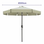 Marbueno Umbrelă Acero 8 Rame D300 cm Poliester Bej Grădină, Piscină, Terasă