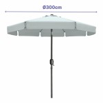 Marbueno Umbrelă Acoperită 8 Rame D300 cm Poliester Alb Grădină, Piscină, Terasă