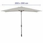 Marbueno Umbrelă Acero 8 Varillas 200x300 cm Poliester Alb Grădină, Piscină, Terasă