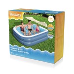 Bestway Piscină Inflabilă 2 Camere Dreptunghiulară cu Copertină 254x178x140 cm +6 Ani