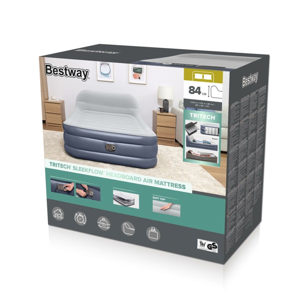 Bestway Pat Dublu cu Motor cu Tăblie 226x152x84 cm Gonflabil și Camping 67923