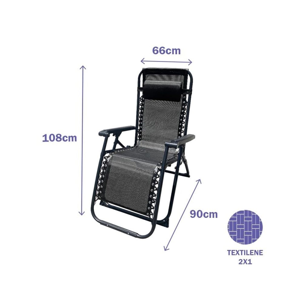 Scaunul Pliabil Marbueno Negru 90 x 108 x 66 cm