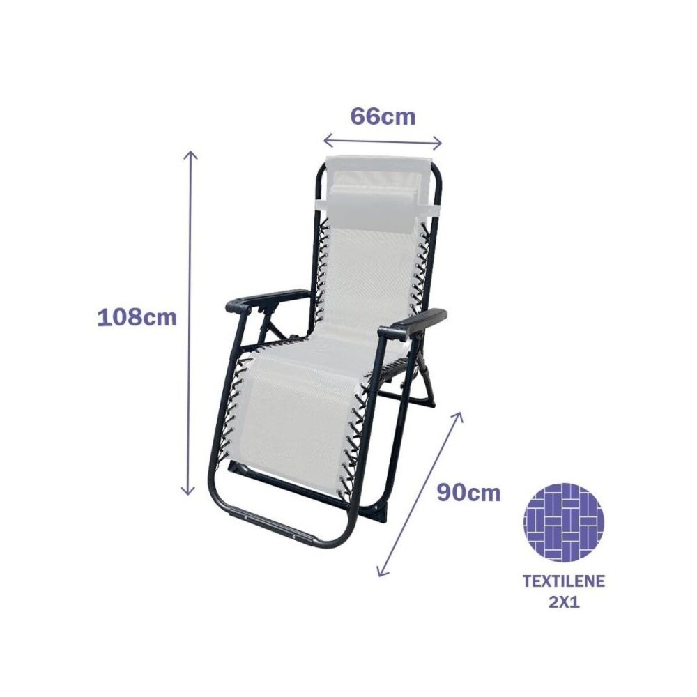 Scaunul Pliabil Marbueno Gri 90 x 108 x 66 cm