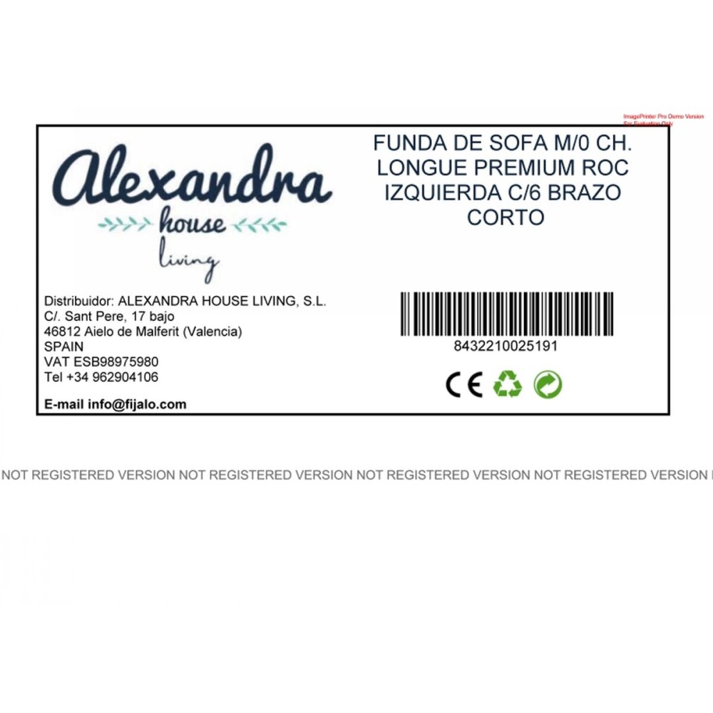 Husă de șezlong cu braț scurt stâng Eysa ROC Gri deschis