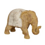 Figură Decorativă Romimex Bej Natural Elefant Ratan