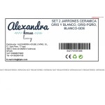 Set de 2 Vaze Alexandra House Living Alb Gri Ceramică 22 x 20 x 13 cm