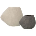 Set de 2 Vaze Alexandra House Living Alb Gri Ceramică 22 x 20 x 13 cm