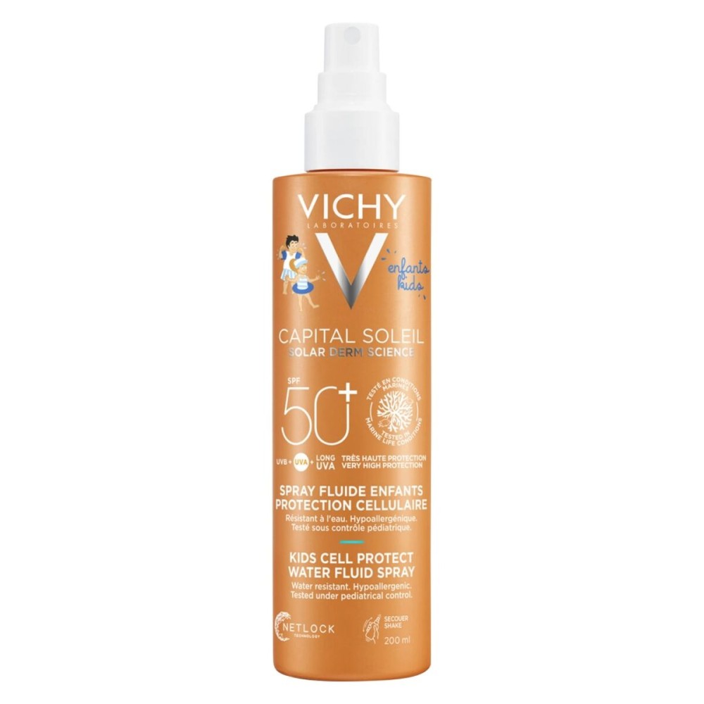 Protector Solar pentru Copii Spray Vichy Cell Protect Spf 50+ 200 ml 4 Piese