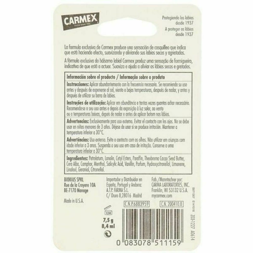 Balsam de buze hidratant Carmex COS 002 BL 8 ml Galben