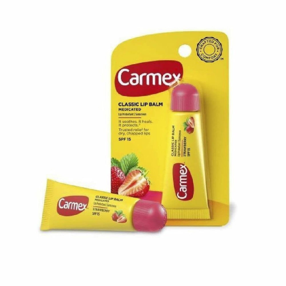 Balsam de buze hidratant Carmex Carmex Strawberry Galben Roșu
