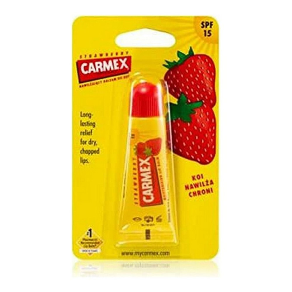 Balsam de buze hidratant Carmex Carmex Strawberry Galben Roșu
