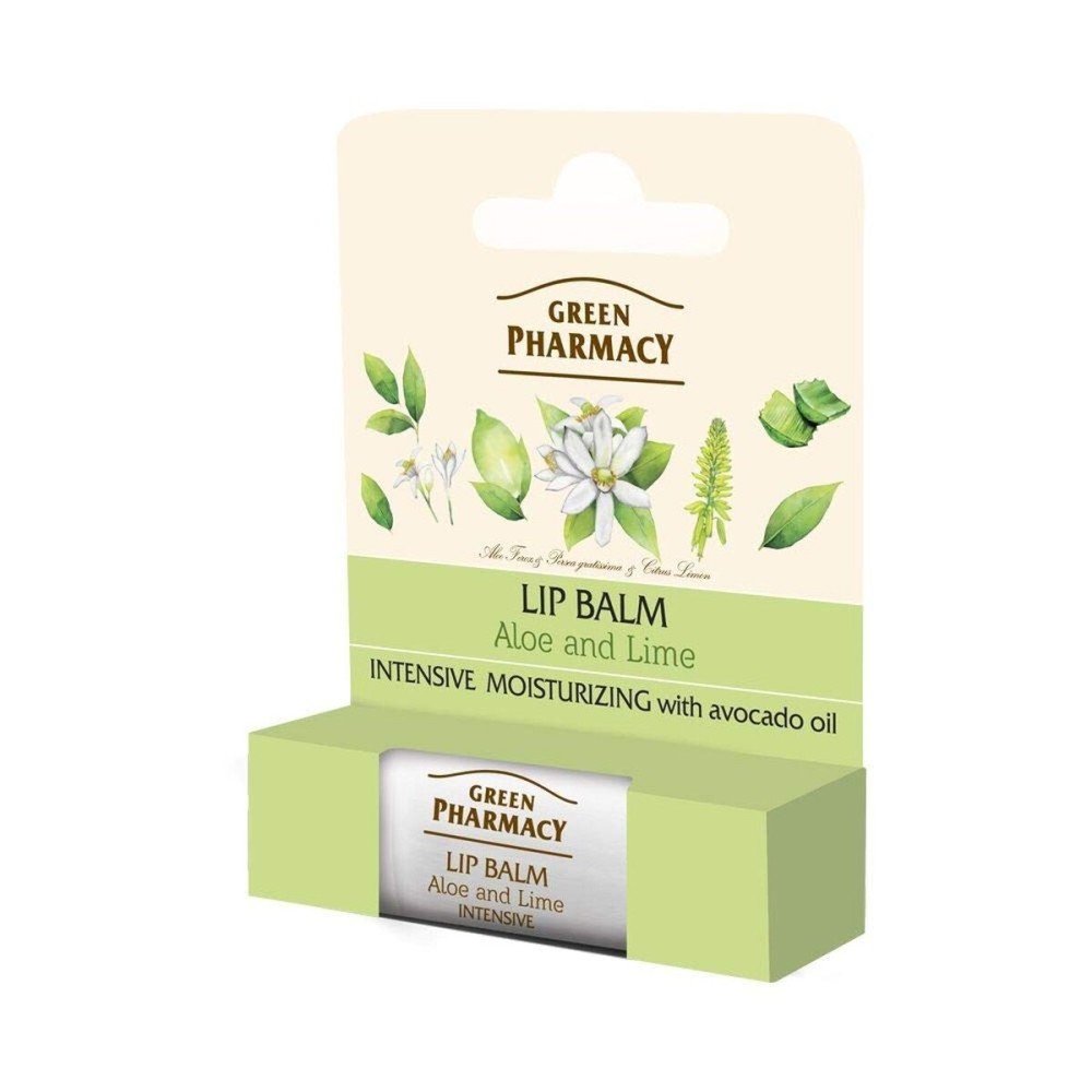 Balsam de Buze Green Pharmacy Aloe and Lime 3,6 g Lămâie verde