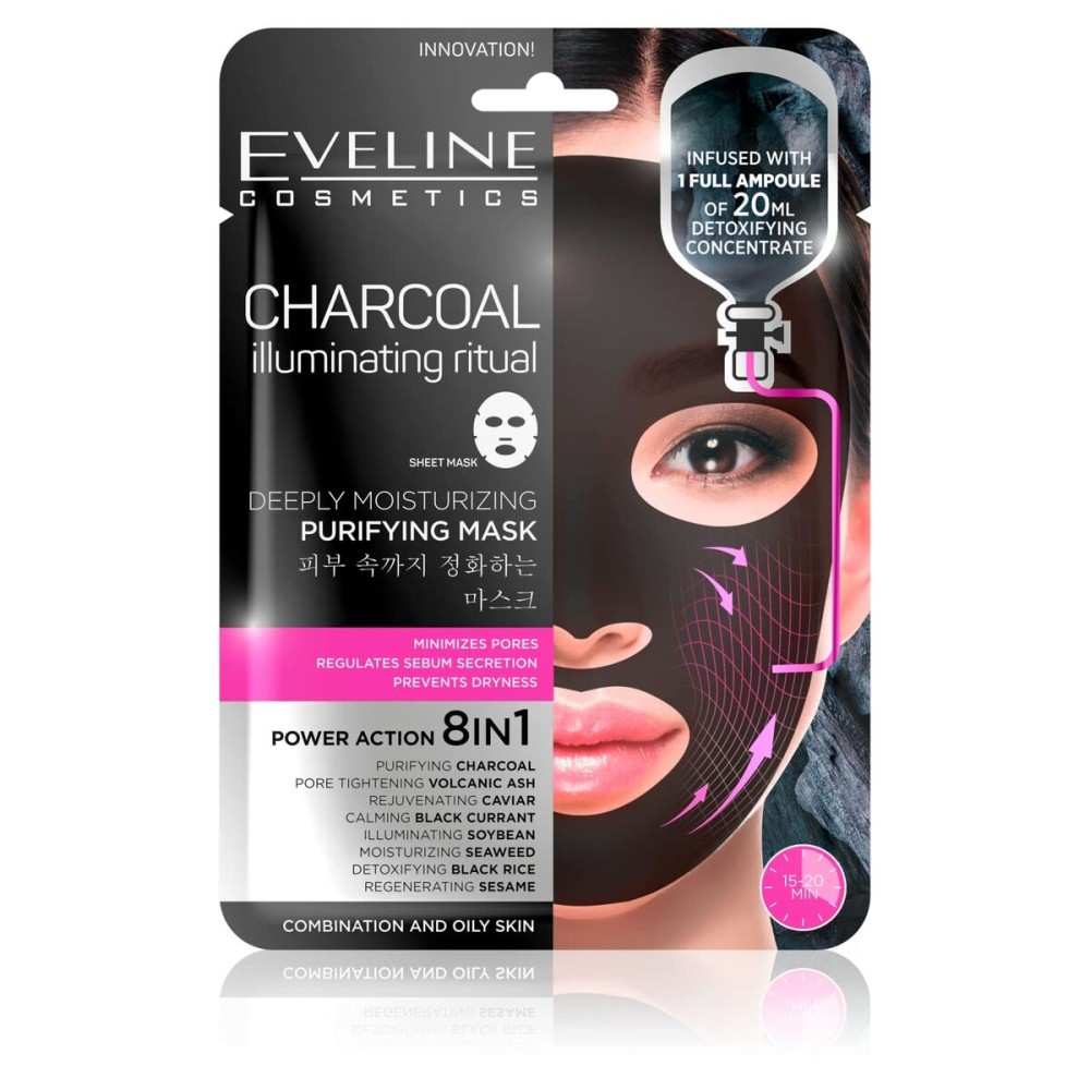 Mască de Față Eveline Charcoal Illuminating Ritual 20 ml