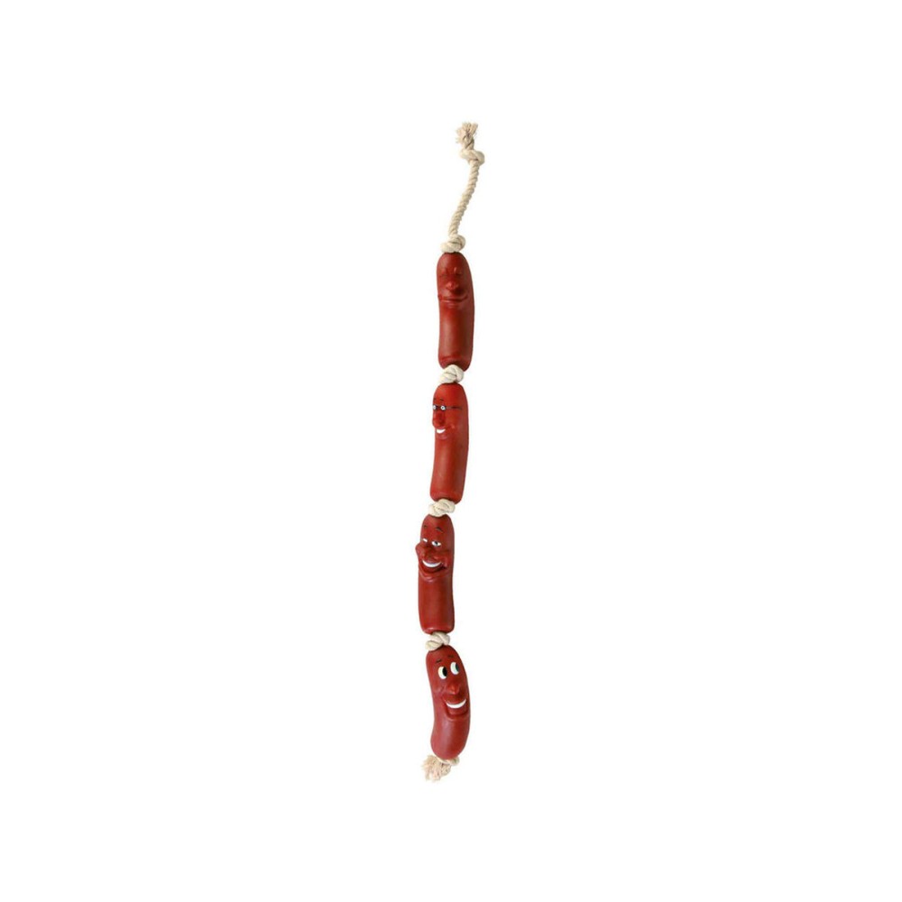 Jucărie pentru câini Trixie Sausages on a Rope 75 cm Maro Vynils Cârnați