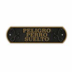 Placă Magnet & Steel Peligro perro Suelto 24 x 7,2 cm