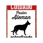Placă Magnet & Steel Cuidado Pastor Alemán Patrullando 14,8 x 21 cm