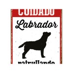 Placă Magnet & Steel Cuidado Labrador Patrullando 14,8 x 21 cm