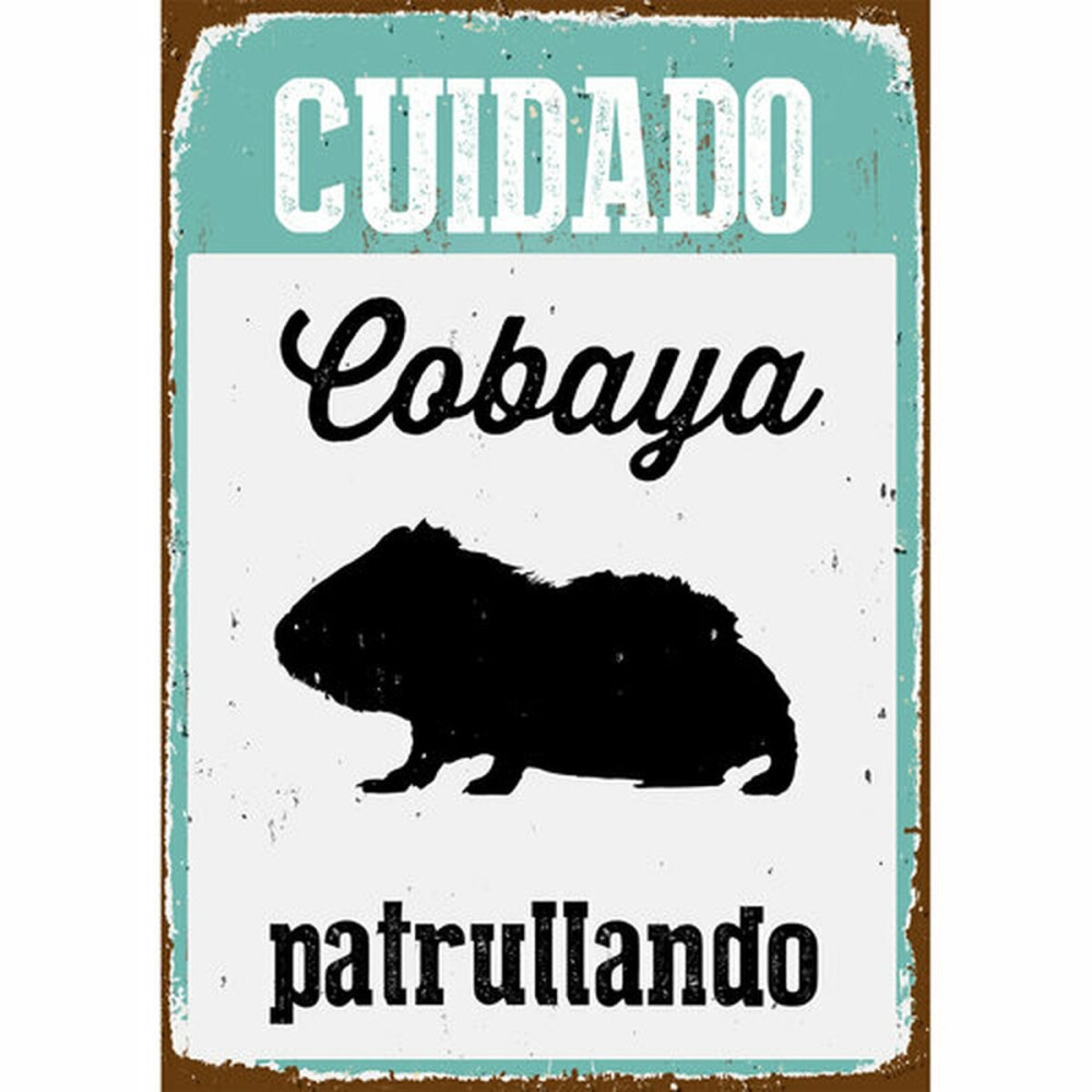 Placă Magnet & Steel Cuidado Cobaya Patrullando 14,8 x 21 cm