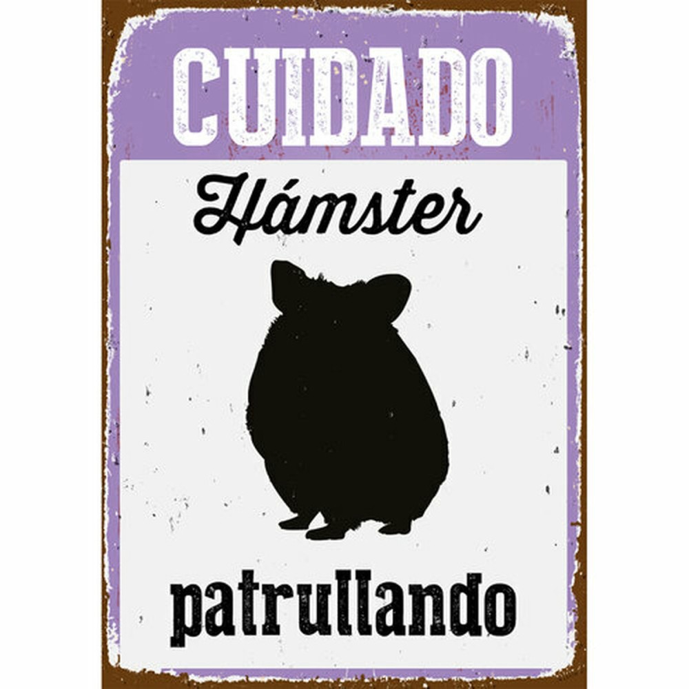 Placă Magnet & Steel Cuidado Hámster Patrullando 14,8 x 21 cm