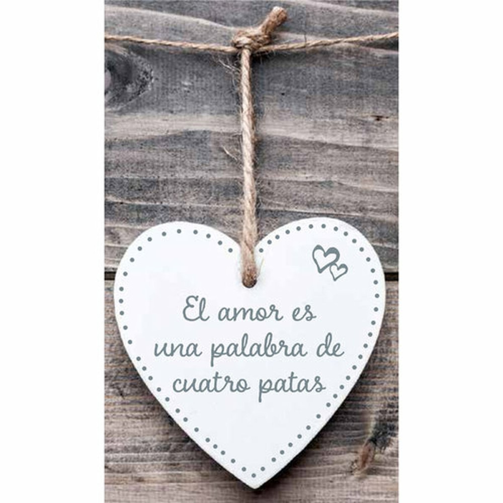 Decorațiune Suspendată Magnet & Steel El amor es una palabra de cuatro patas Inimă 13 x 13 x 0,8 cm
