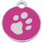 Placă de identificare pentru guler Imarc Circle Roz Argintiu