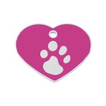 Placă de identificare pentru guler Imarc Heart Roz Argintiu