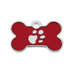 Placă de identificare pentru guler Imarc Bone Roșu Argintiu