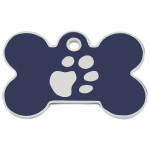 Placă de identificare pentru guler Imarc Bone Albastru Argintiu